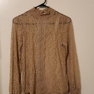 Lace long sleeve shirt. Sz sm